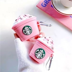 Pink Coffee Cup Starbucks case for AirPods 1/2
